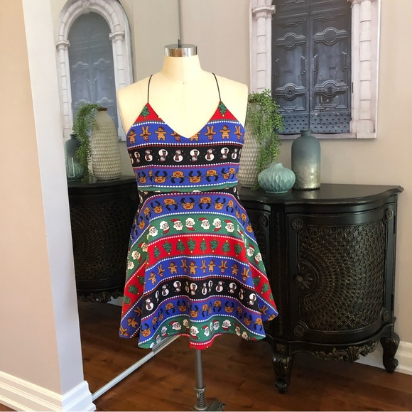 NWOT Christmas Dress size Small, zip up dress Elastic straps - Picture 3 of 7